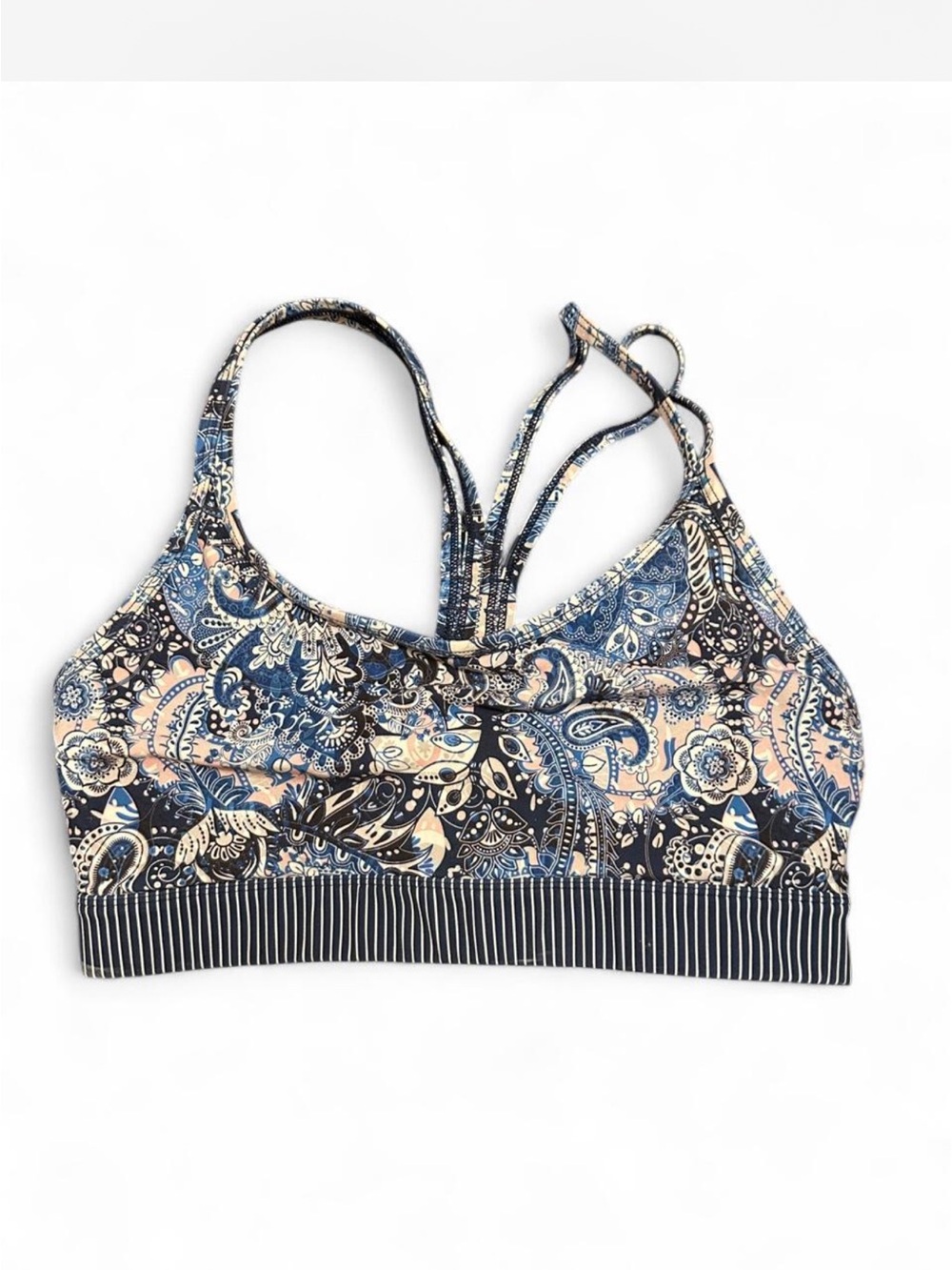 Paisley Strappy Bralette in Blue